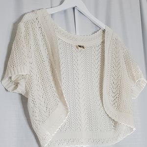 White Crochet Crop Shrug